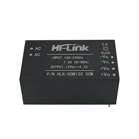 AC/DC HLK50M12C/50M15C/50M24C 220V to 5V/9V/12V/15V/18V/20V/24V 50W Step Down Mini Power Supply Module Converter Power Module