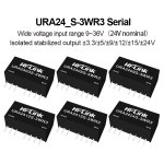 URA2412S-3WR3 isolated power module URA2403/URA2405/URA2409/URA2424S-3W dual output Power Converter