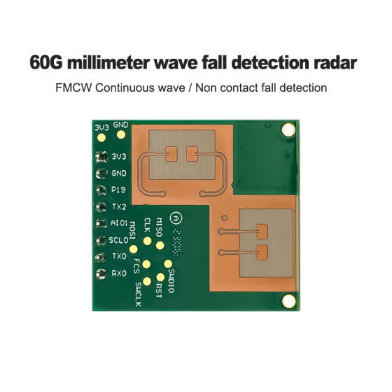 60G Millimeter Wave Fall Detection Radar Module HLK-LD6002C Non-contact Intelligent Monitoring with 2T2R