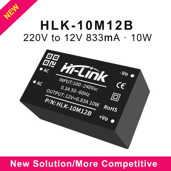 Lower price HLK-10M12B compatible with HLK-10M12 AC to DC 12v 10w Step Down mini Power Supply Module Converter Intelligent household switch power module