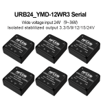 URB2405YMD-12WR3 URB2412YMD/ URB2415YMD/URB2424YMD DC-DC isolated single output 24V to 5v/12v/15v/24v power converter module