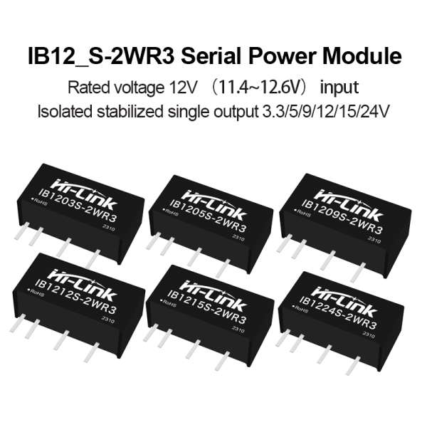 IB1212S-2WR3 IB1203/IB1209/IB1205/IB1224S-2W Hi-link DC-DC isolated power supply module with short-circuit protection