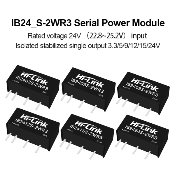 IB2412S-2WR3 IB2403/IB2409/IB2405/IB2424S-2W Hi-link DC-DC isolated power supply module with short-circuit protection