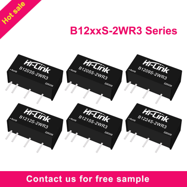 B1205S-2WR3/B1203S/B1209S/1212S/1215S/1224S-2WR3 DC to DC 12V to 5V 2W 400mA Isolation Voltage 1500VDC Power Module Converter