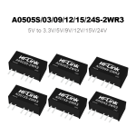 A0505S-2WR3/A0503S/A0512S/A0515S/A0524S-2WR3 Dual output 5V to 3.3V/5V/9V/12V/15V/24V 2W DC to DC power module/converter