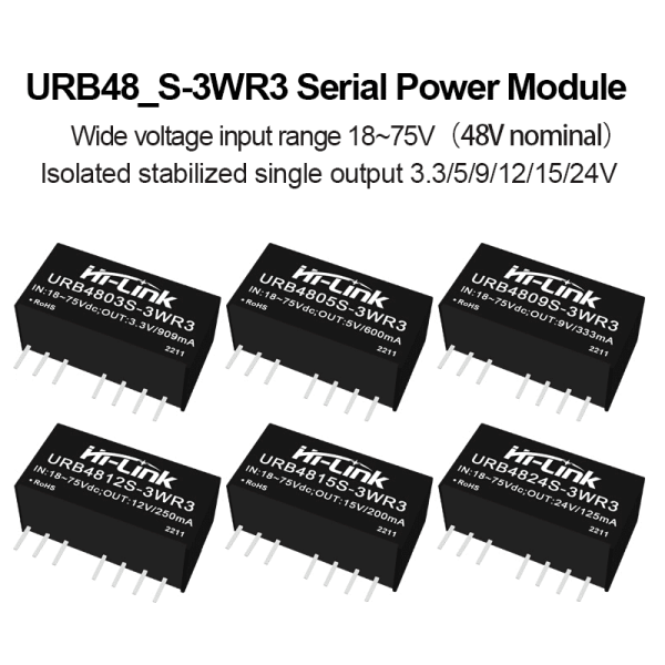 URB4805S-3WR3 URB4803/09/12/15/24VS-3WR3 DC to DC 24V to 3.3V/5V/9V//12V/15V/24V Isolation Voltage Power Converter Module
