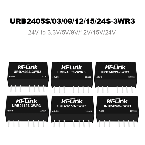URB2405S-3WR3 URB2403/09/12/15/24VS-3WR3 DC to DC 24V to 3.3V/5V/9V//12V/15V/24V Isolation Voltage Power Module Converter