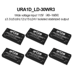 URA1D05LD-30WR3 URA1D12LD/URA1D15LD/URA1D24LD DCDC isolated power module with 110v to 3.3/9/12/15/24V dual output power converter