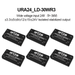 URA2405LD-30WR3 URA2409LD/URA2412LD/URA2415LD/URA2424LD DCDC isolated power module with 24v to 3.3/9/12/15/24V dual output