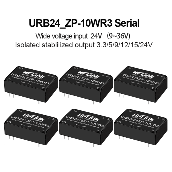 URB2405ZP-10WR3 URB2412ZP/URB2424ZP DCDC Isolation Power Module 24V to 3/9/12/15/24 DC/DC Power Converter Module
