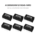 A1205S-1WR3/A1212S/A1215S/A1224S-1WR3 Dual output 12V to 3.3V/5V/9V/12V/15V/24V 1W DC to DC power module/converter