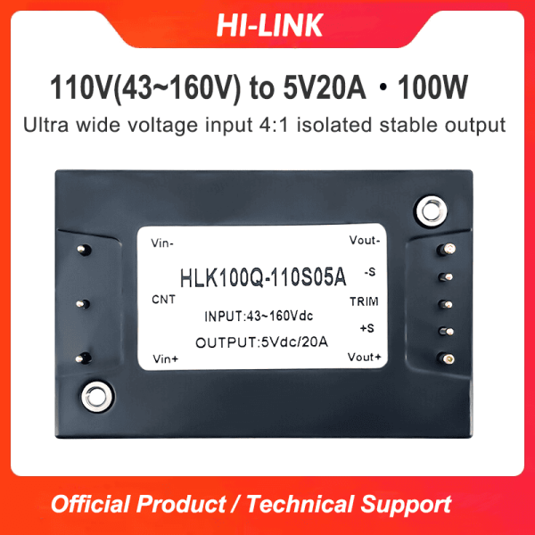 DC/DC half-brick power module 100Q-110S05A isolated and stabilized 110V to 5V single circuit 100W
