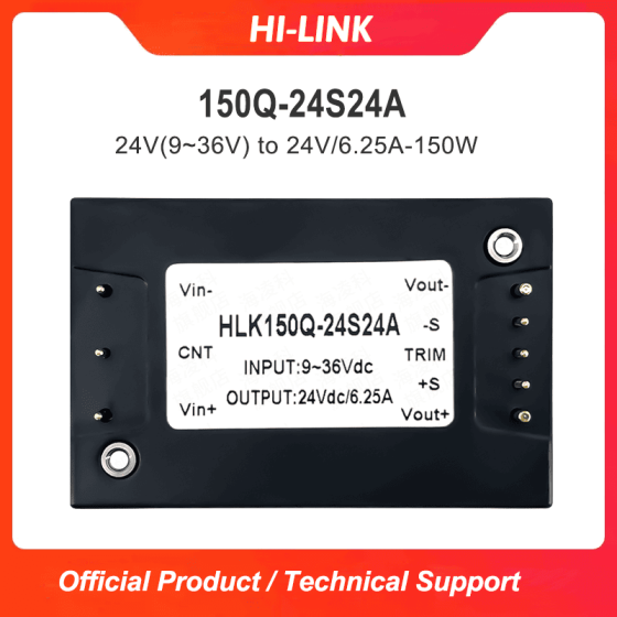 DC/DC half-brick power converter 150Q-24S24A isolated and stabilized 24V to 24V single circuit 150W