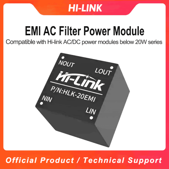 Hi-link AC/DC Filter Power Filter Module High Performance Input Voltage 85-305V Current 0.5A HLK-20EMI