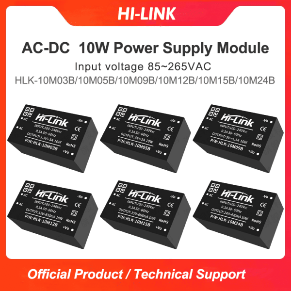 AC to DC 10W 5V/9V/12V/15V/24V step down mini power switch supply power converter module HLK-10M05B/10M12B/10M15B/10M24B